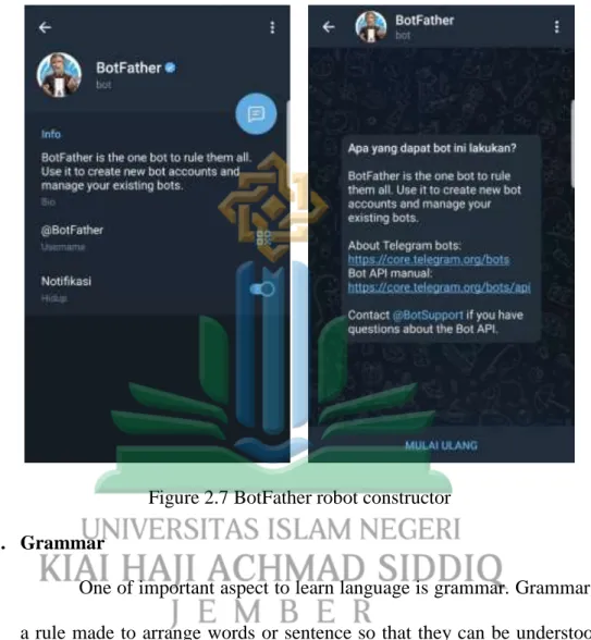 Figure 2.7 BotFather robot constructor  3.  Grammar 
