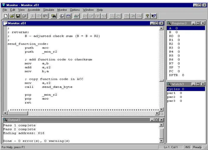 Gambar 2.2. Software 8051 Editor, Assembler, Simulator (IDE) 