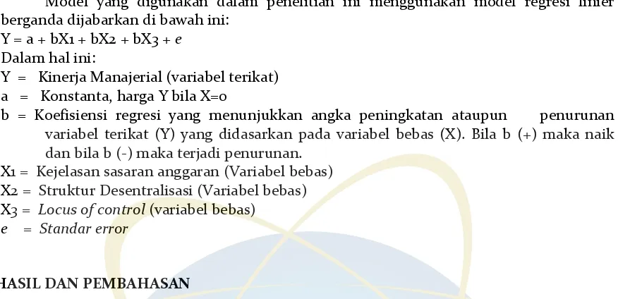 Tabel 2. Uji t untuk Kinerja Manajerial 