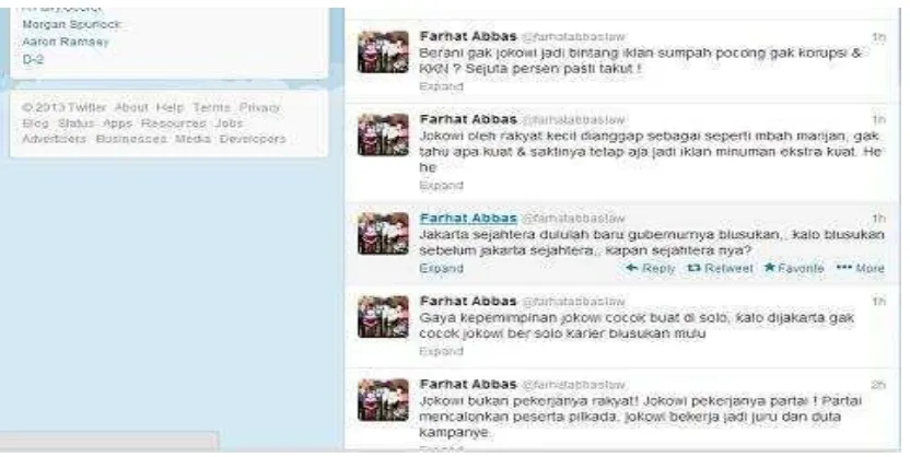 Gambar 1.1. Pernyataan Farhat Abbas tentang Jokowi – Ahok 