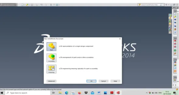 Gambar 4.1 tahap awal solidworks 
