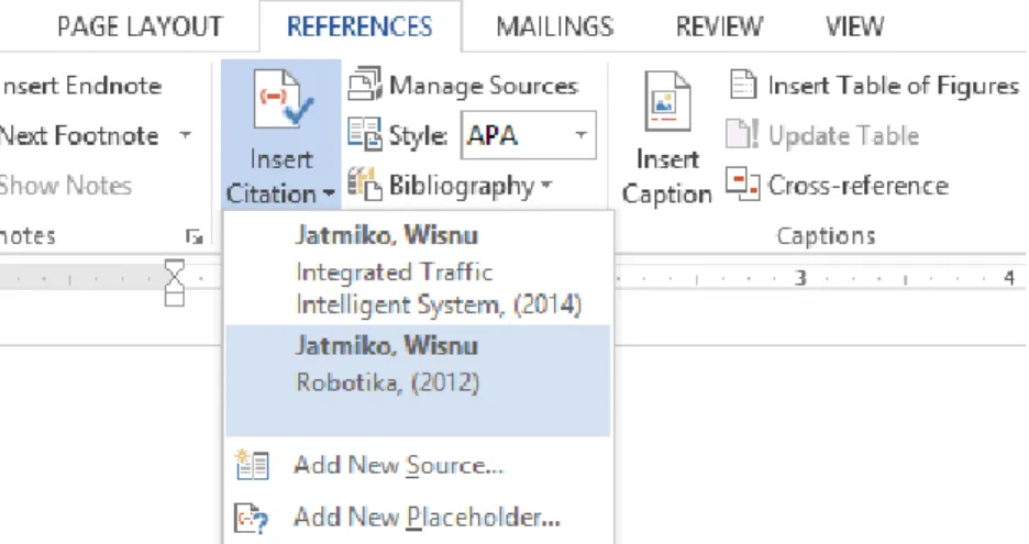Gambar 3.21 Insert Citation MS Word 