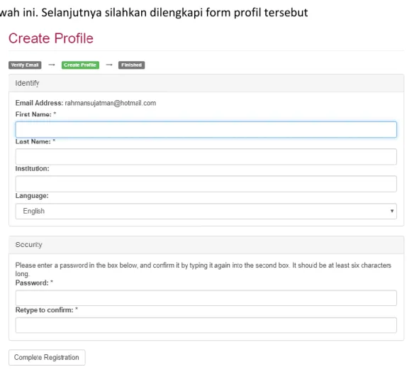Gambar 4 Form isian Profil