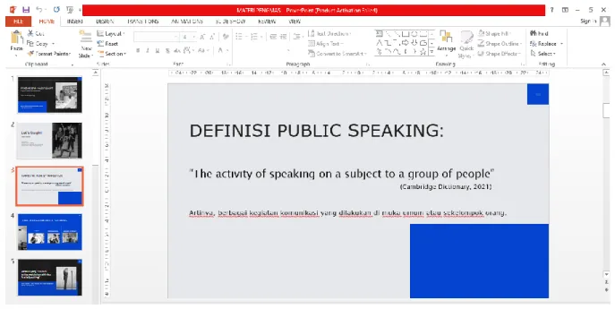 Gambar 3.1.1 Definisi Public speaking  