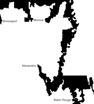 Figure 7.2 District map of Louisiana’s former 4th congressional district.