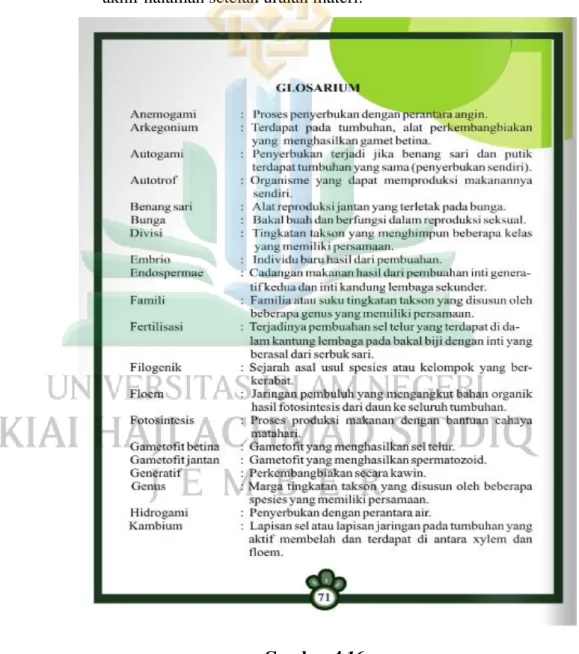 Gambar 4.16      Tampilan Glosarium 