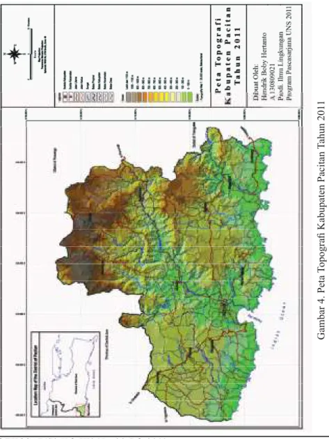 Gambar 4. Peta Topograi Kabupaten Pacitan Tahun 2011