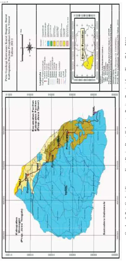 Gambar 9. Peta Geologi Kawasan Karst Bagian Barat  Kabupaten Pacitan Propinsi Jawa Timur Tahun 2011