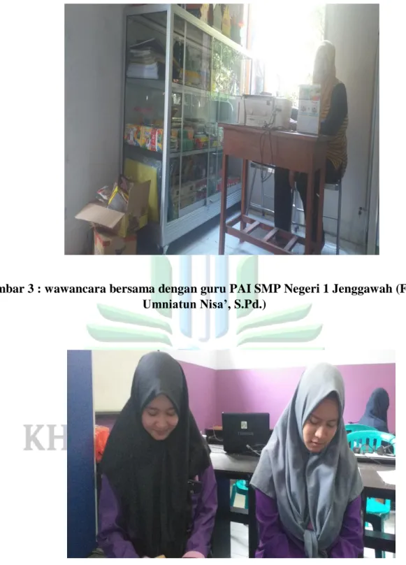 Gambar 4 : Wawancara bersama dengan Siswi SMP Negeri 1 Jenggawah (Alya Putri  Mufida) 