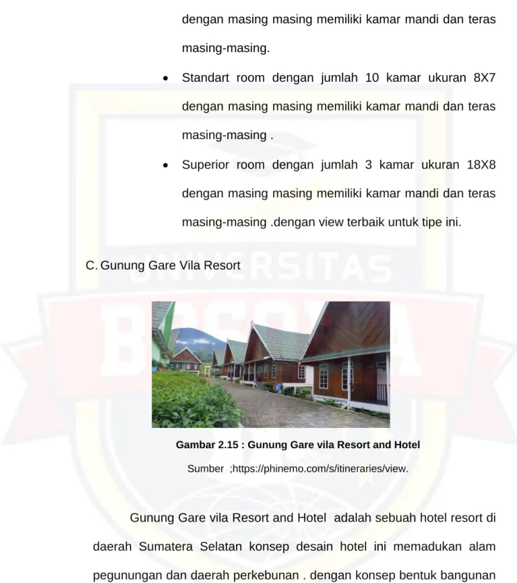 Gambar 2.15 : Gunung Gare vila Resort and Hotel  Sumber  ;https://phinemo.com/s/itineraries/view