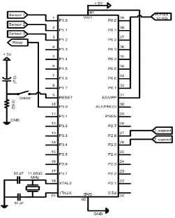 Gambar 3.6 Skema rangkaian mikrokontroller AT89S51