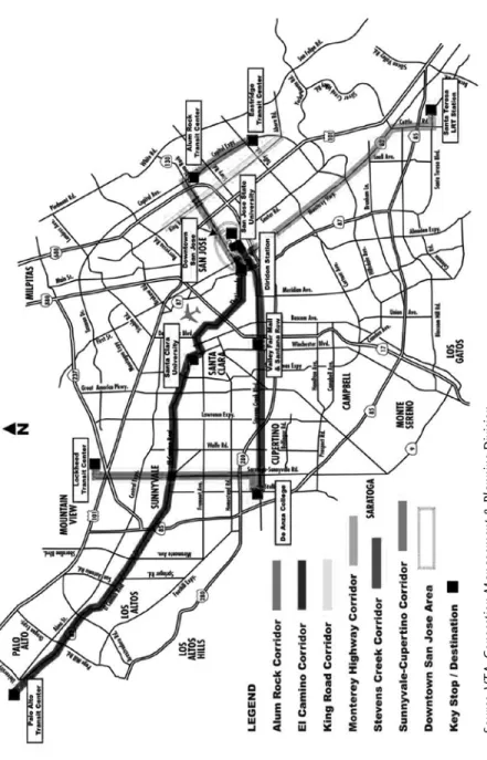 Figure 2. Six potential VTA BRT corridors