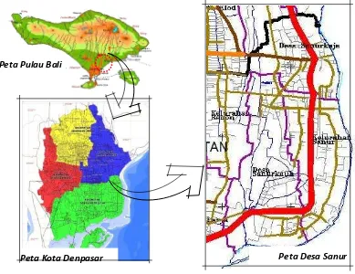 Gambar 1 : Peta Lokasi Desa Sanur, Denpasar Selatan  