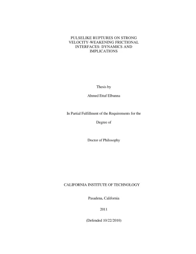 Pulselike Ruptures on Strong Velocity-Weakening Frictional Interfaces ...