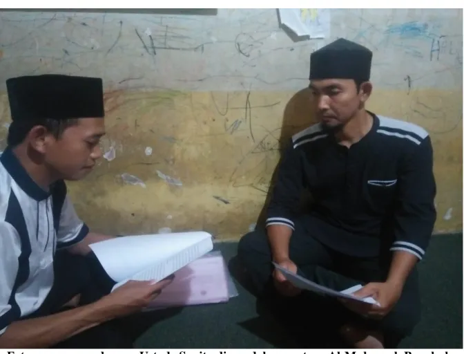 Foto wawancara dengan Ustadz Sugito di pondok pesantren Al-Mubaarak Bengkulu 