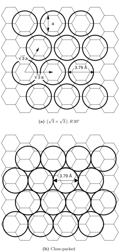 Figure 1.4: Two possible structures for a hydrogen monolayer on a graphene sheet.