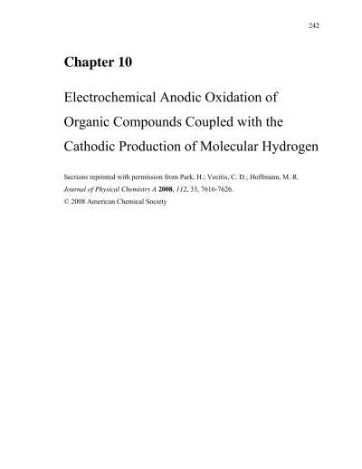 Chapter 10 Electrochemical Anodic Oxidation of Organic Compounds ...