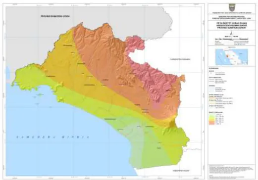 Gambar  2.7  Peta Isohyet Curah Hujan Kabupaten Pasaman Barat  Sumber: RT RW Kabupaten Pasaman Barat Tahun 2020-2040 