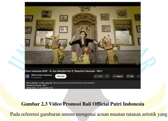 Gambar 2.3 Video Promosi Bali Official Putri Indonesia 