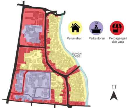 Gambar 2.4 Peta Tata Guna Lahan Kawasan Malioboro Kecamatan Danurejan,  Yogyakarta 