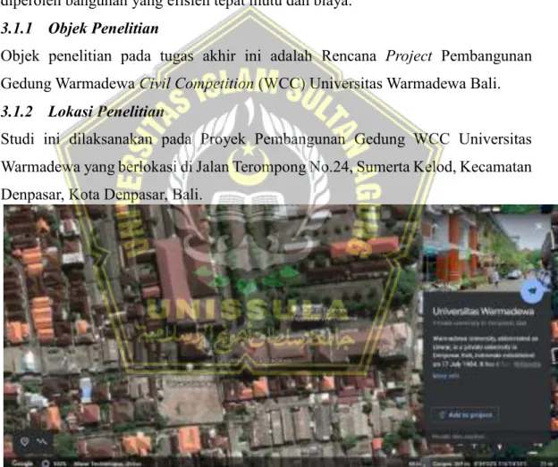 Gambar 3.1. Lokasi Penelitian (Sumber: Google Earth)  3.1.3  Metode Pengumpulan Data 