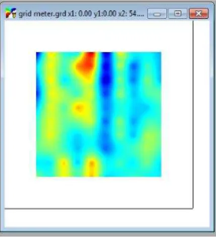 Gambar 3.15 Data suseptibilitas magnetik hasil pengukuran dilapangan yang telah ditingkatkan  resolusinya 