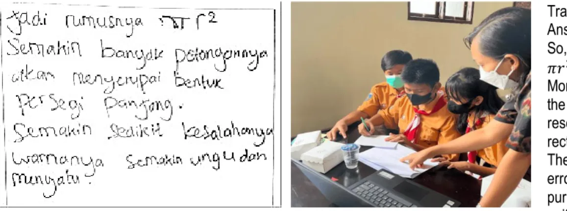 Figure 6. Student’s Answer on Activity 4 