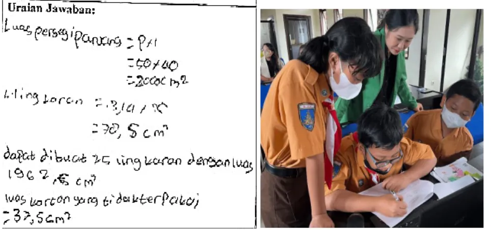 Figure 7. Student’s Answer and Activity on Problem 1 