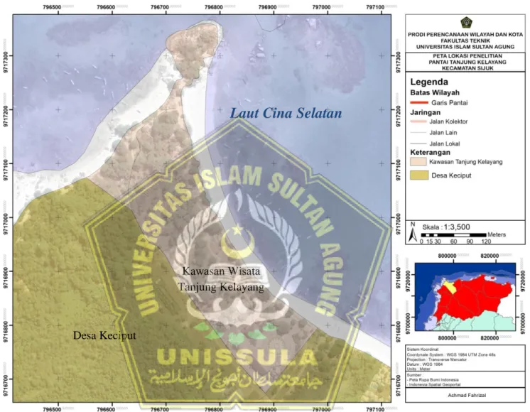 Gambar 1.2 Deliniasi Kawasan Studi Kawasan Wisata Pantai Tanjung Kelayang  Sumber : Analisis Penulis 2023