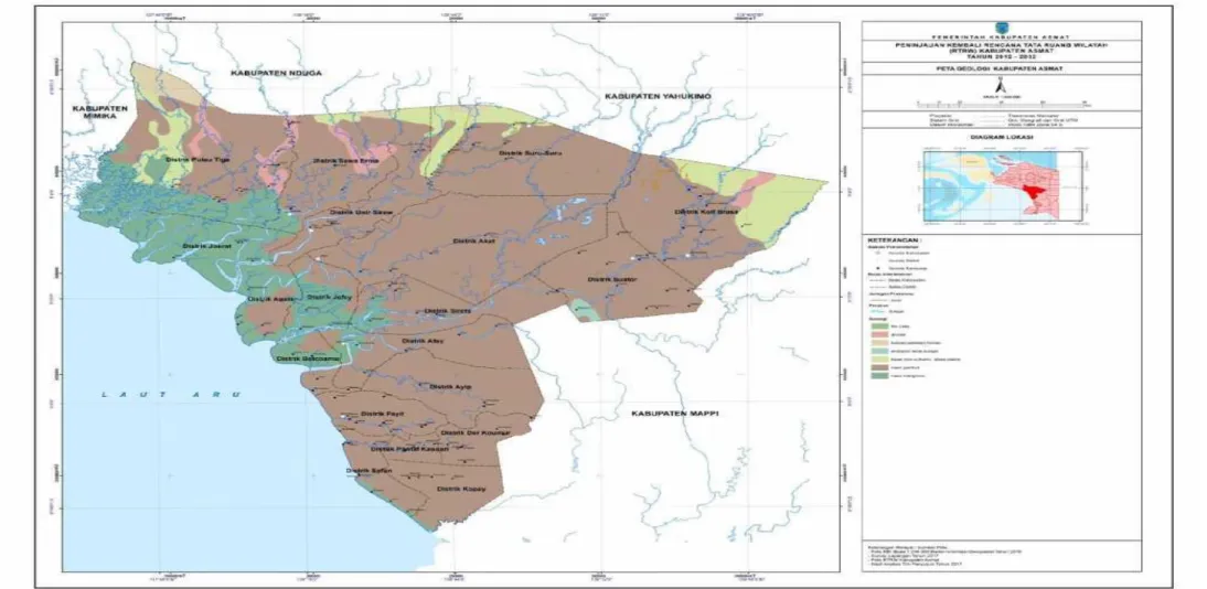 Gambar 2.6: Peta Geologi Kabupaten Asmat 