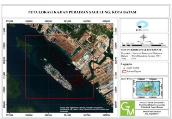 Gambar 8.2 Peta Lokasi Kajian Di PT. Marindo Jaya Samudra,  Kecamatan Sagulung, Kota Batam