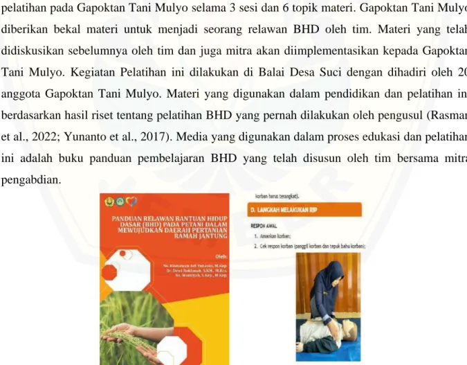 Gambar 2. Penyusunan Buku Panduan Relawan BHD untuk Gapoktan Tani Mulyo 