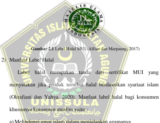 Gambar 2.1 Label Halal MUI (Alfian dan Marpaung, 2017) 