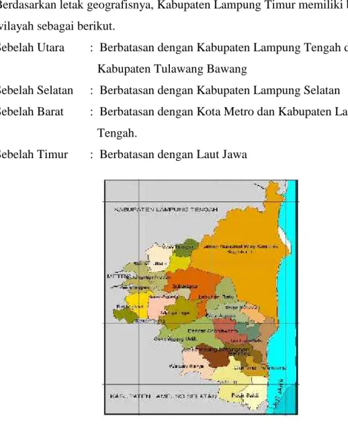 Gambar 4. Peta Kabupaten LampungTimur Sumber : BPS Kabupaten Lampung Timur, 2022