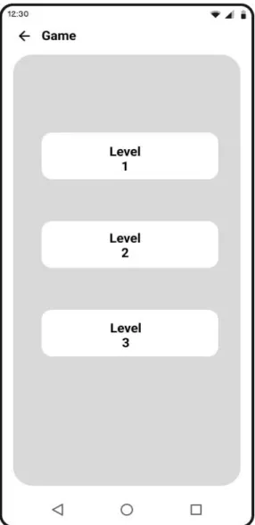 Gambar 3. 15 Interface Menu Game  12.  Interface Level 1 dan Level 2 