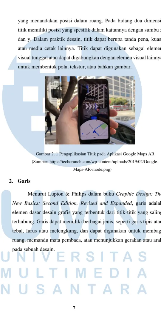 Gambar 2. 1 Pengaplikasian Titik pada Aplikasi Google Maps AR  (Sumber: 