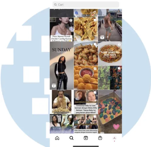 Gambar 3. 4 Tampilan Menu Explore pada Instagram