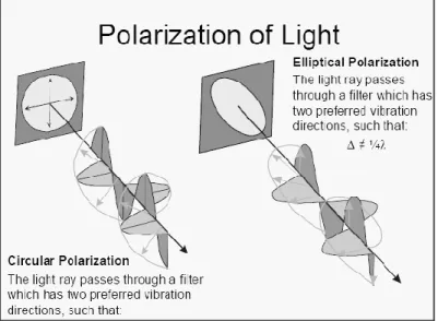Gambar 2.9 Memperlihatkan  kenampakan cahaya yang  terpolar sirkular dan eliptikal  (Nesse, 1991)