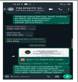 Gambar 2.3. Whatsapp Group Tim Efetif SOP  