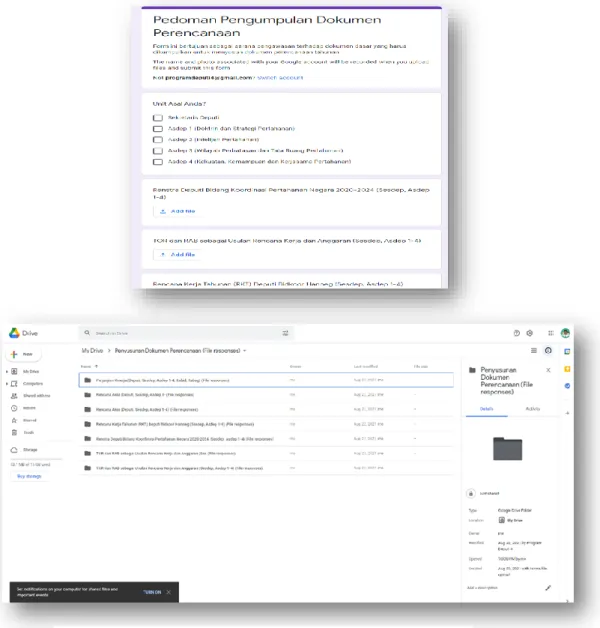 Gambar 5 Dokumen Perencanaan Tersimpan Dalam Google Workspace 