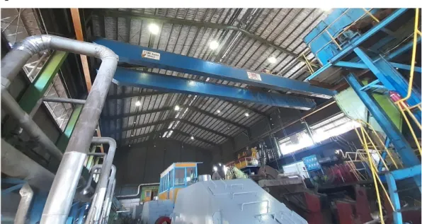 Gambar 2. 6 Overhead Travelling Crane SWL 20 ton yang terpasang di ruang  penggilingan Pabrik Gula Takalar 