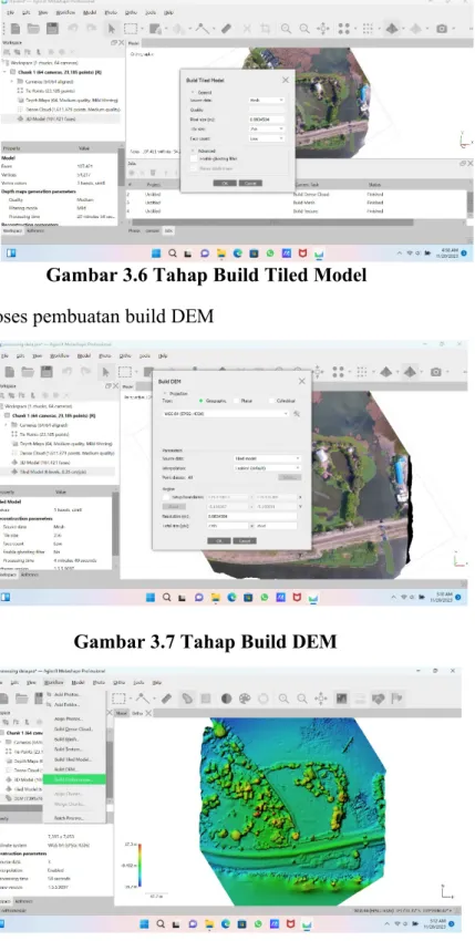 Gambar 3.7 Tahap Build DEM