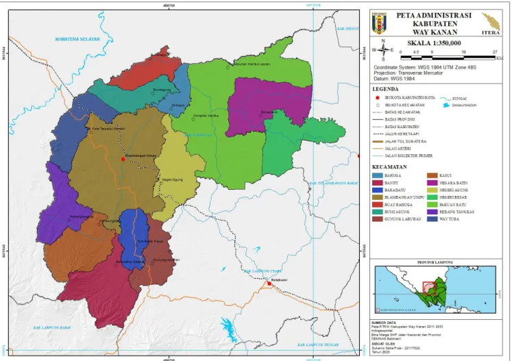 Gambar 1. Peta Administrasi Kabupaten Way Kanan