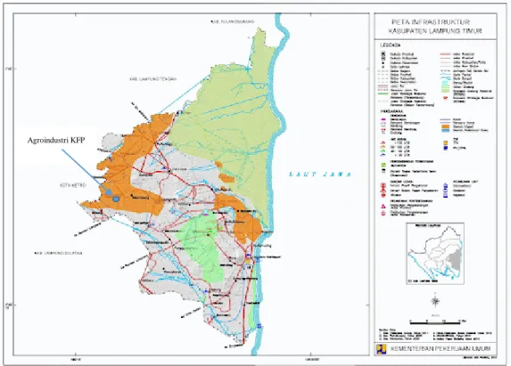Gambar 6.  Peta wilayah Kabupaten Lampung Timur   Sumber:  BPS Kabupaten Lampung Timur, 2020  B