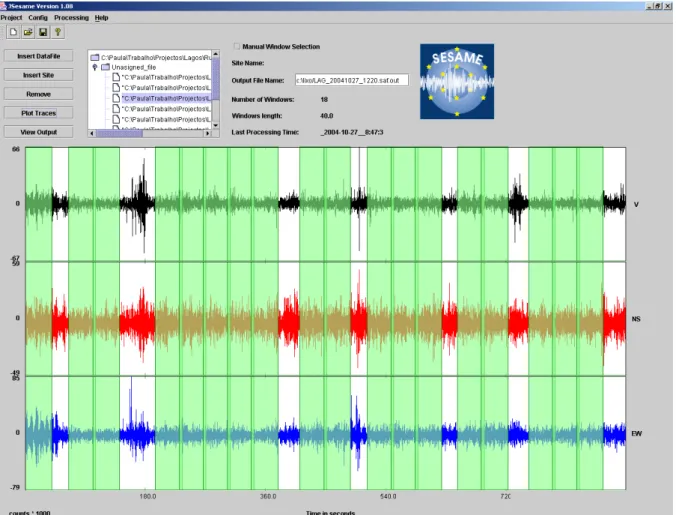 Figure 4. This figure shows the graphical user interface of J-SESAME. Selected windows  are shown in green