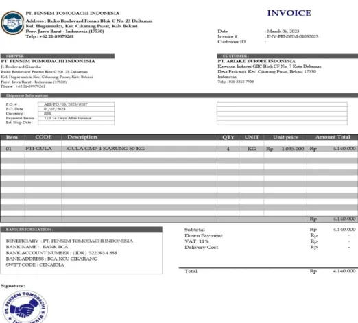 Gambar 3.5 Dokumen Invoice  