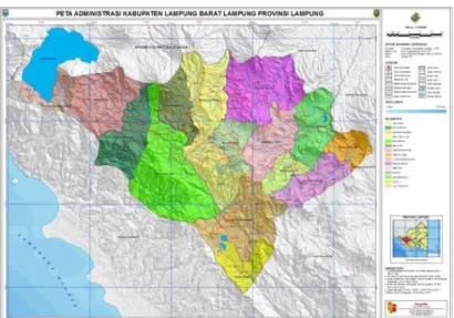 Gambar 3. Peta Wilayah Kabupaten Lampung Barat   (Sumber : BPS Kabupaten Lampung Barat 2017) 