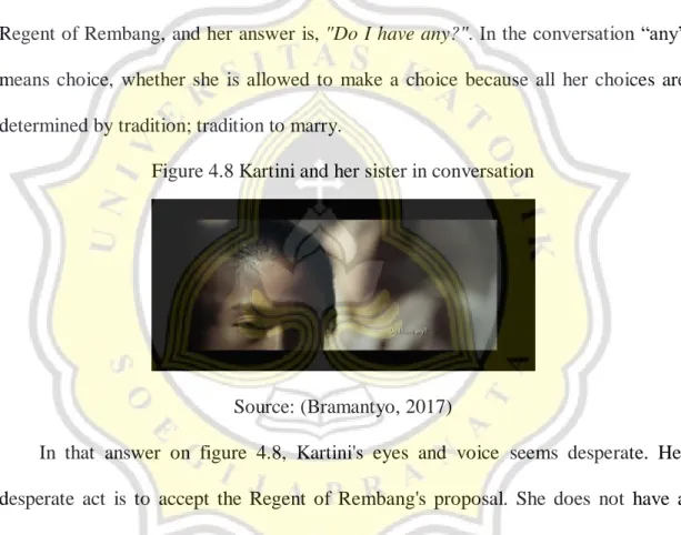 Figure 4.8 Kartini and her sister in conversation 