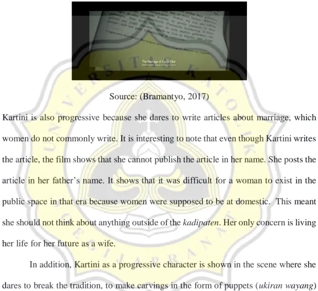 Figure 4.1 Kartini article with her father’s name as writer 