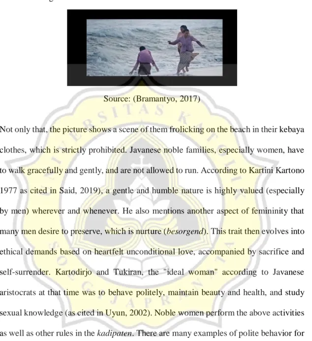Figure 4.6 A scene when Kartini and her sisters run in a beach 